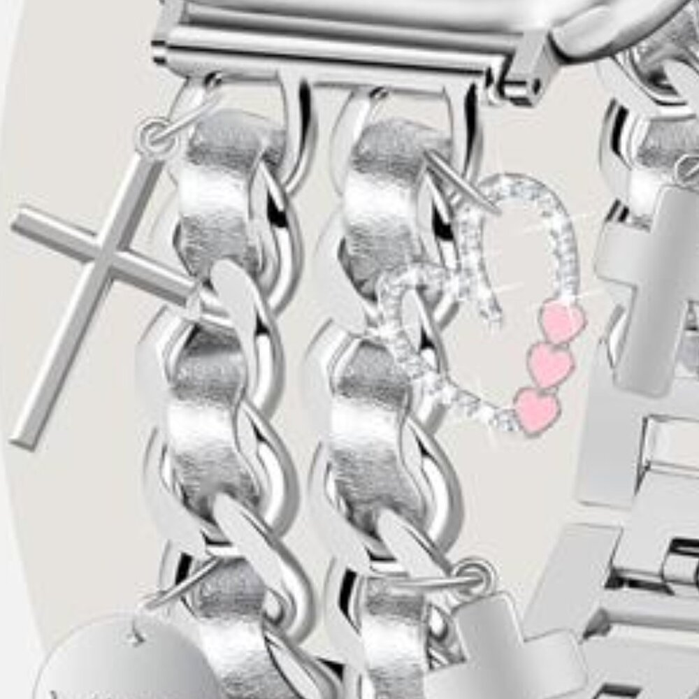 Silver Watch Band with Charms - Picture 4 of 6